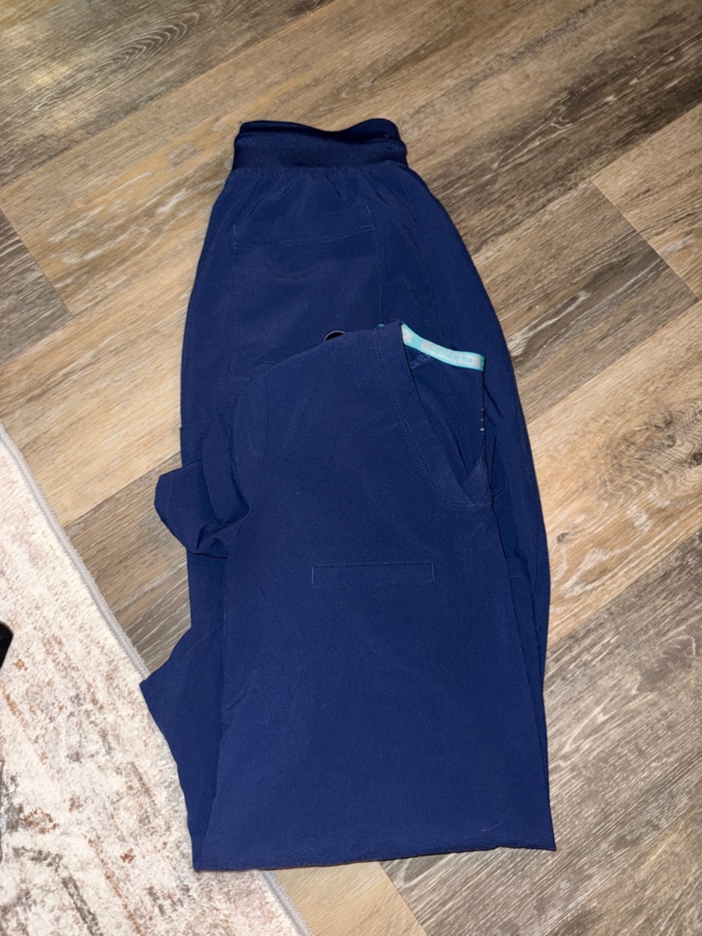Navy Blue Scrub Pants with Side Pockets